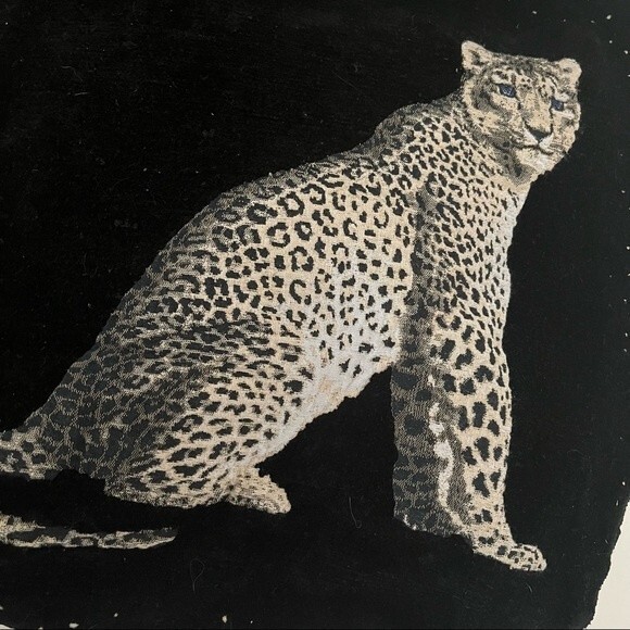 GYPSY WINGS Tote Bag Travel Black Velvety Soft Fabric Leopard Picture Handmade - Picture 7 of 7